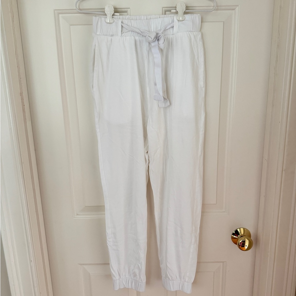 Zara White Tie Waist Coastal Summer Pants